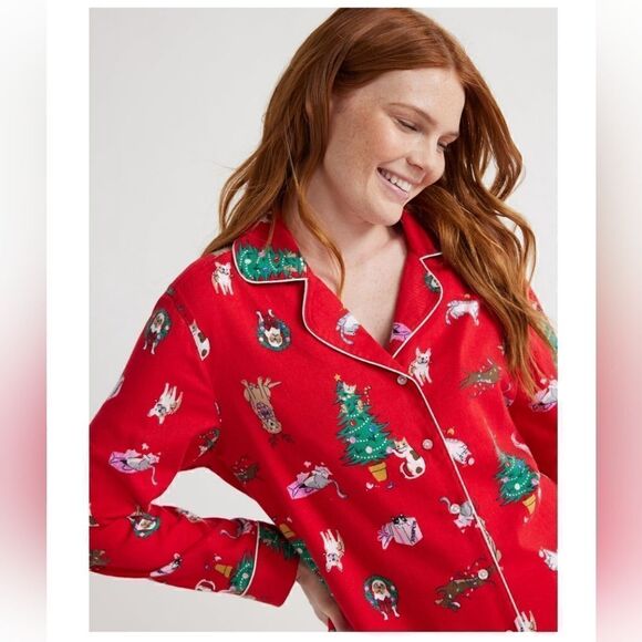 Nwt Joyspun Women's Long Sleeve Christmas Flannel Pajama Set, Size 3XL 22W-24W - Picture 3 of 6